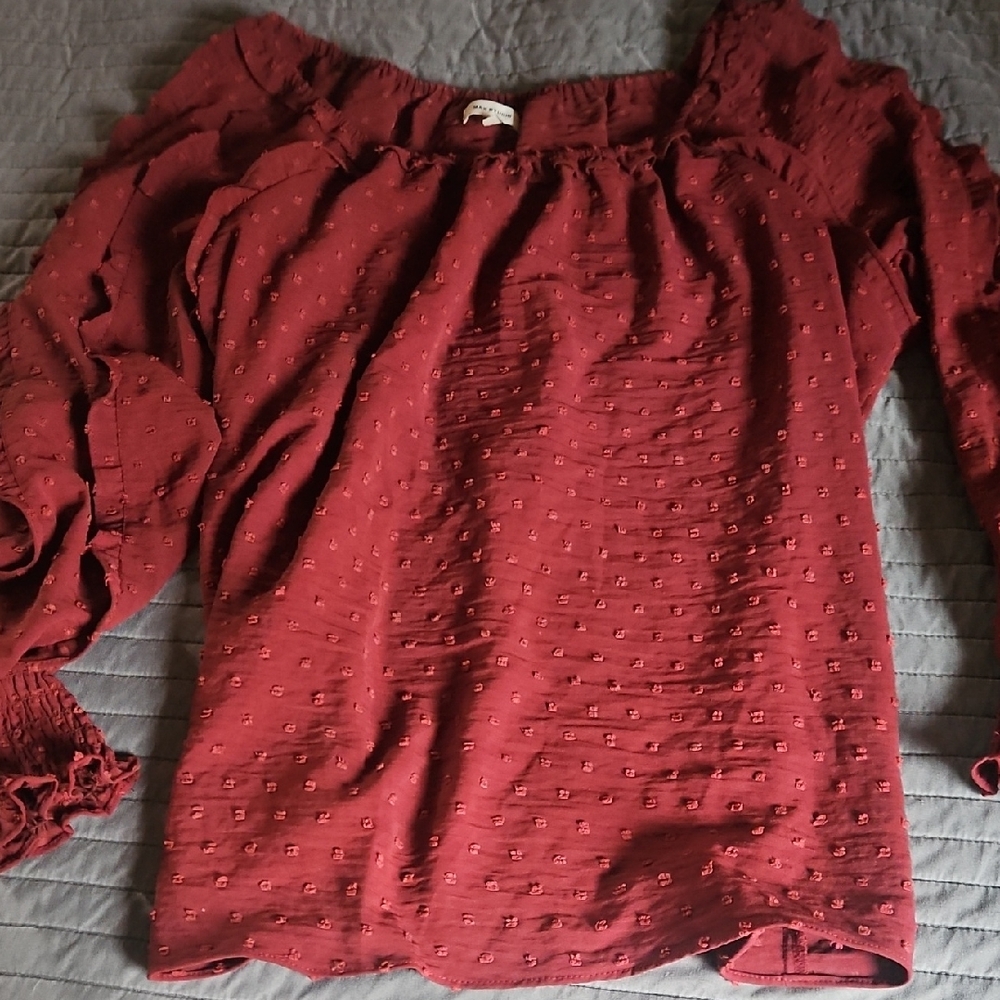 Max Studio Burgundy Top